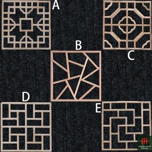 东阳木雕实木雕花窗格中国古玩方榆松花格入口隔断