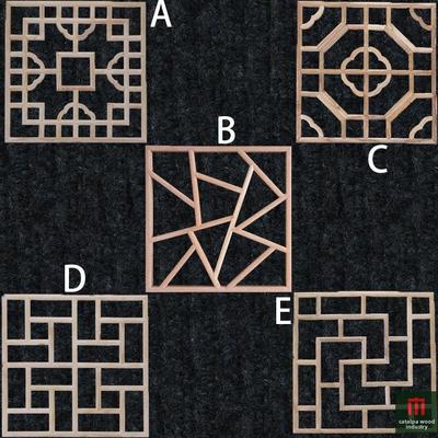 东阳木雕实木雕花窗格中国古玩方榆松花格入口隔断