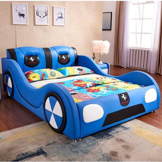 NRFQ012#新款儿童实木床卡通女孩带护栏1.2m公主床男孩1.5m小汽车