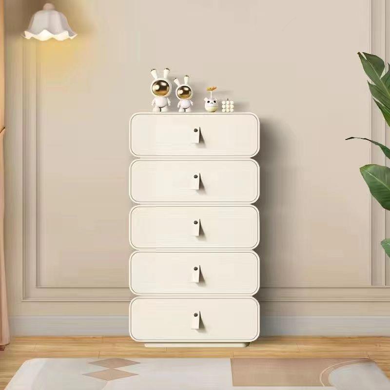 创意新款奶油风实木收纳柜简约整装四斗五斗柜客厅卧室靠墙抽屉