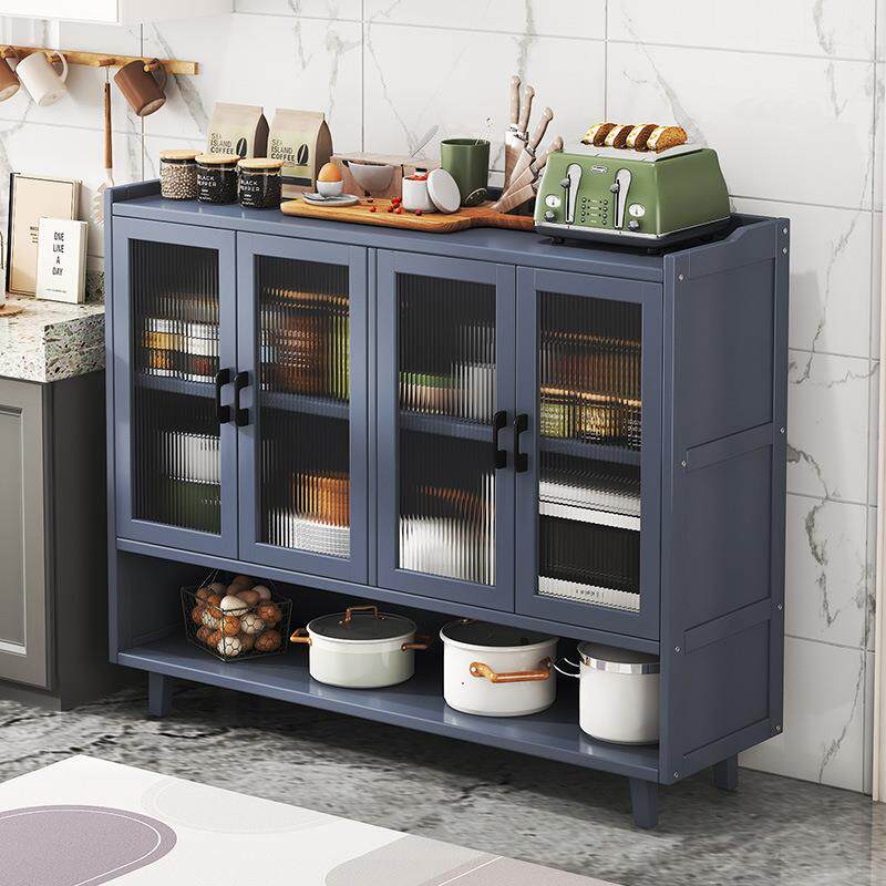 亚克力餐边柜厨房家用储物柜北欧轻奢杯子碗具碗柜靠墙落地收纳柜