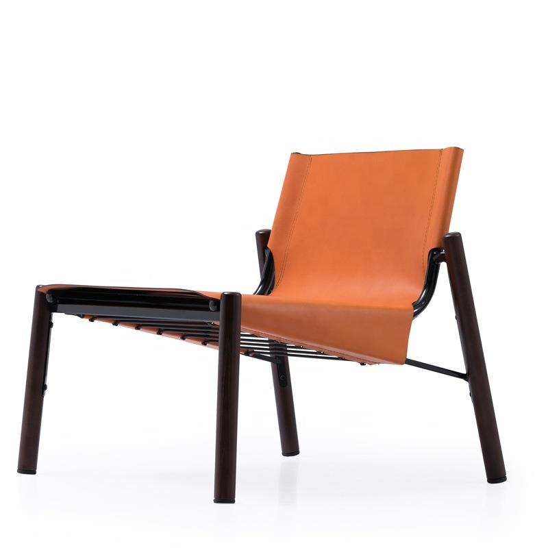 包邮北欧现代创意单人沙发设计师餐厅休闲马鞍皮艺简约客厅单人椅