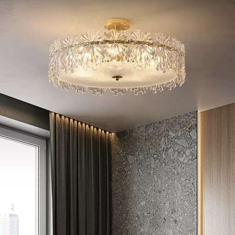 法式吸顶灯现代轻奢客厅灯具意式简约创意餐厅主卧室中古玻璃吊灯