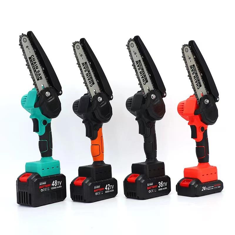 迷你、充电式锂电单手电锯家用小型手持锯电动链锯柴户外砍树伐锯