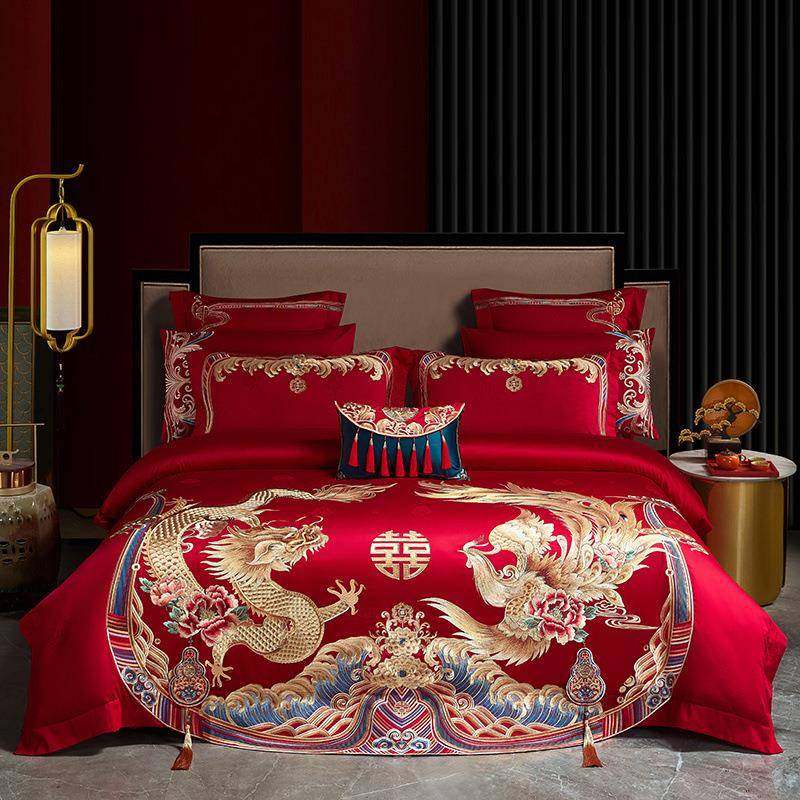 高档奢华龙凤重工刺绣婚庆四件套长绒棉红色陪嫁喜被套结婚纯棉10,农机/农具/农膜,其它农用工具,淘宝优惠券,粉丝福利购,淘宝优惠卷