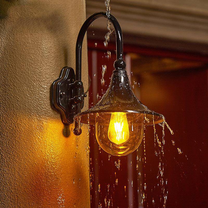 户外壁灯欧式复古喇叭壁灯室外大门灯家用楼梯田园全铝阳台露台灯