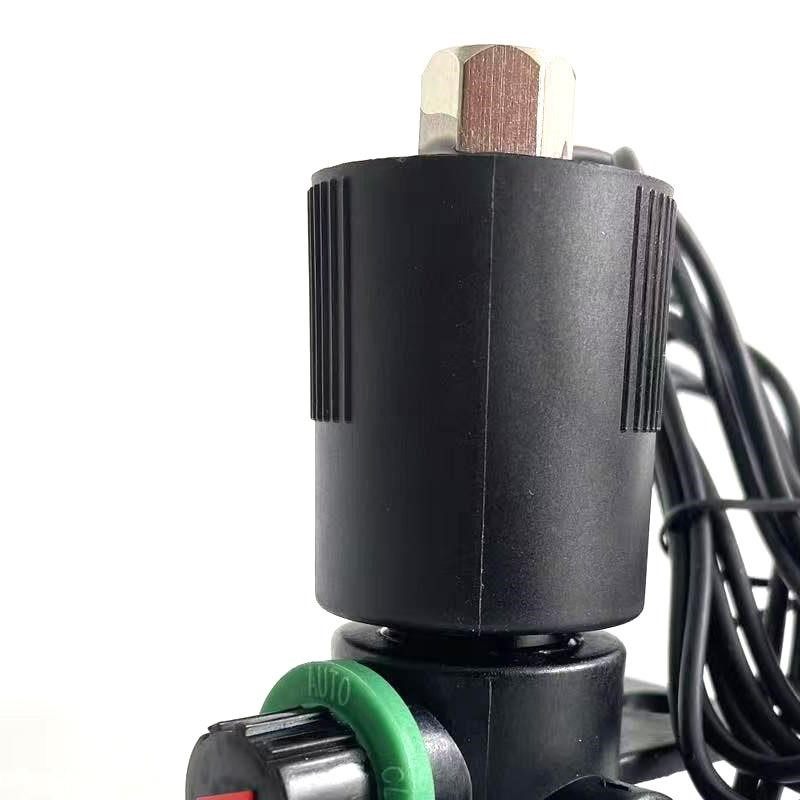 带手动开关带支架3路常闭/常开灌溉电磁阀线圈黑线390-3-24 VDC