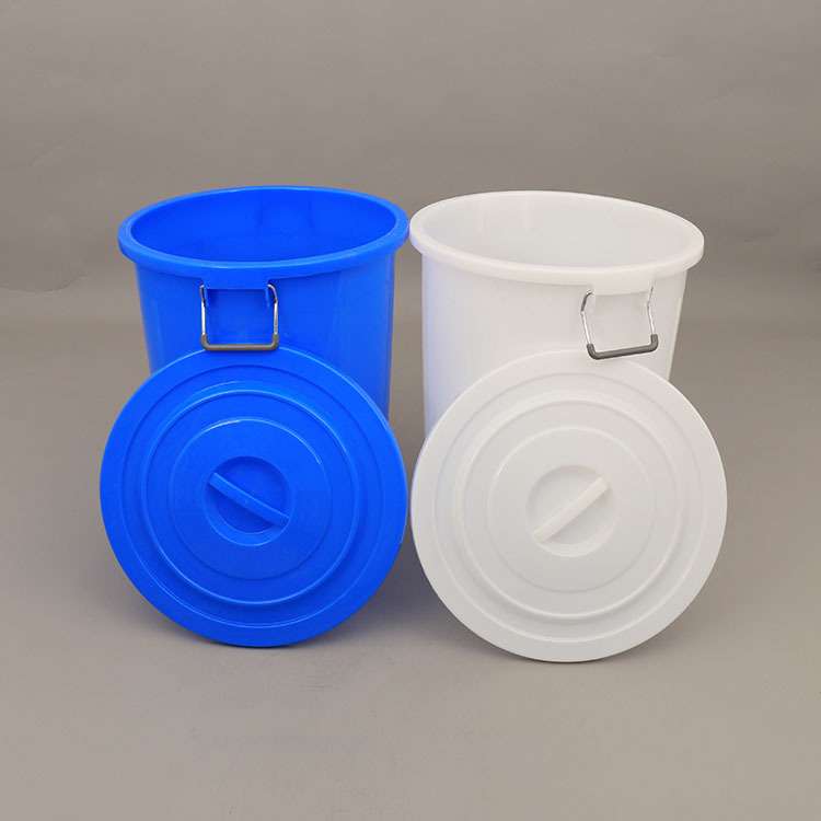 大水桶 160升蓝色塑料垃圾桶 圆形铁饼手提式垃圾桶 江苏