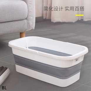 折叠洗车提水桶家用大号拖把桶长方形加厚塑料桶储水桶水盆 便携式