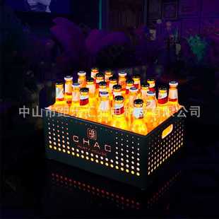 酒吧LED发光冰桶创意铁艺材质24支商用啤酒框夜场KTV冰镇香槟冰桶
