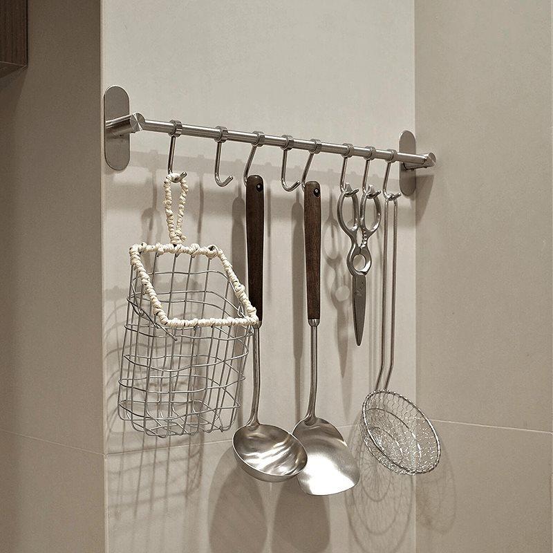 批厨房好物｜挂钩不锈钢墙上活动挂勾厨具挂杆砧板置物架勺铲子挂,标准件/零部件/工业耗材,其他管件,淘宝优惠券,粉丝福利购,淘宝优惠卷