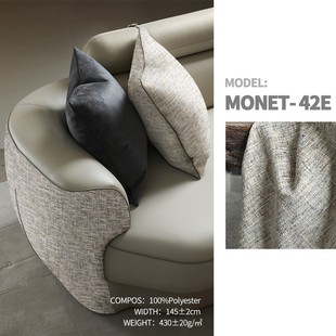新款 饰布料MONET 奶油空间莫奈彩雪尼尔系列志达纺织软床沙发装
