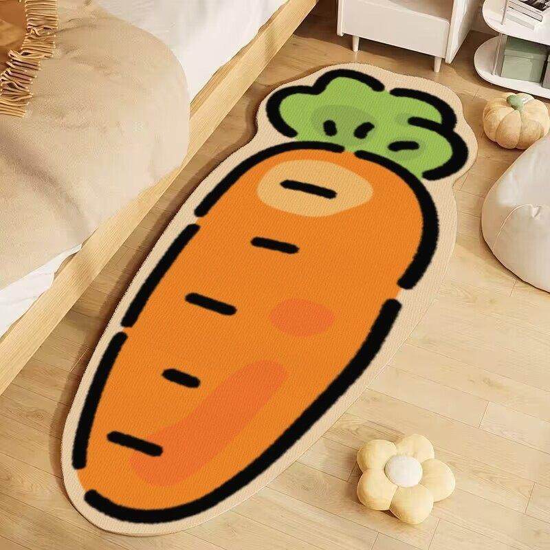 卡通胡萝卜地垫儿童房卧室床边毯可爱网红地毯家用床前防滑脚垫,居家布艺,床边毯,淘宝优惠券,粉丝福利购,淘宝优惠卷