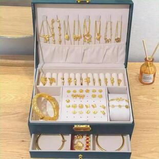 饰品大容量高档金便携抗氧化收纳盒精致专用高级黄金收纳首饰专用