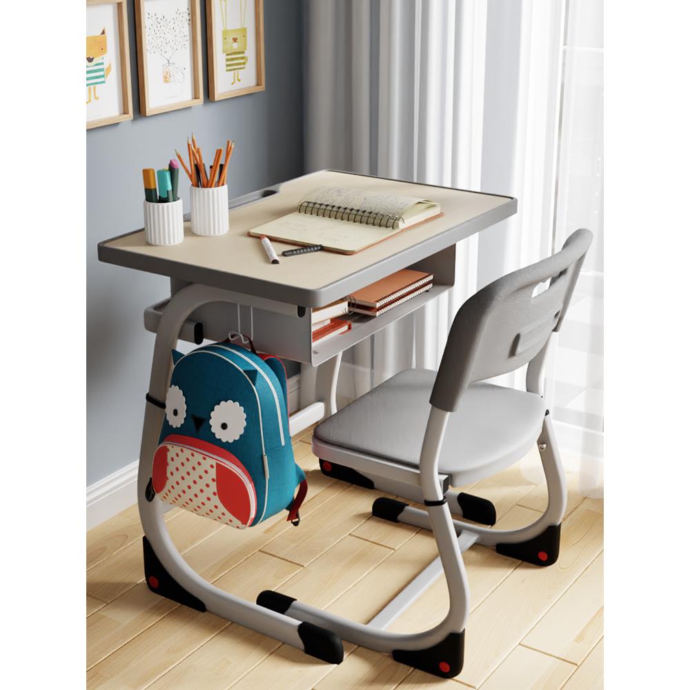 小学生学校教室课桌椅辅导班家用书桌儿童手摇升降学习桌写字桌