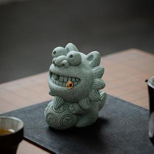 青砂石风狮爷香插装 国潮创意家用办公桌面茶宠 饰摆件 中式