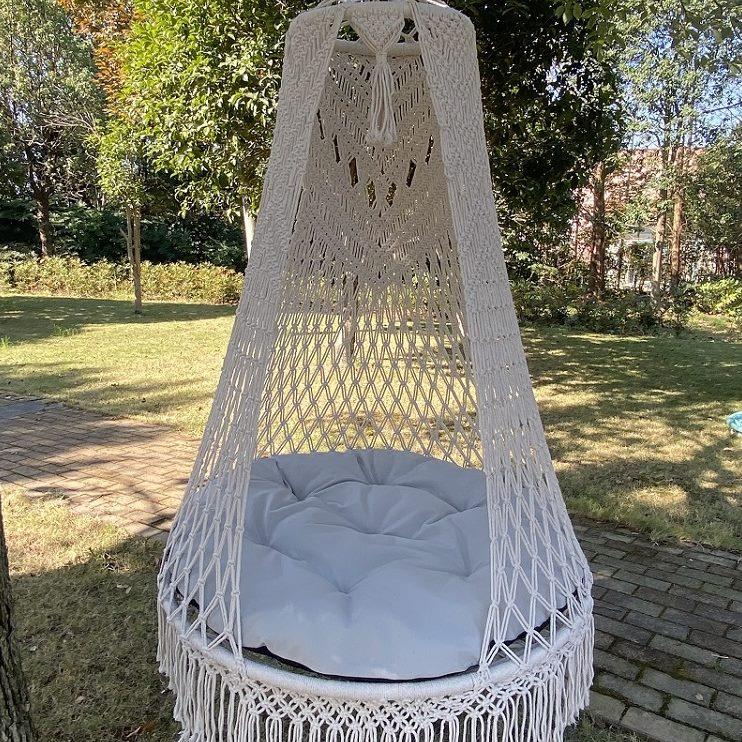 家用室内吊床庭院网红阳台摇篮卧室绳编户外吊篮椅子手工懒人秋千