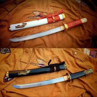 龙泉高锰钢一体锻打短刀小刀武士肋差日式刀剑防身收藏把玩未开刃