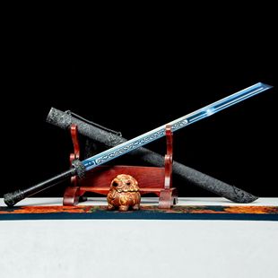 龙泉市刀剑高锰钢防身唐横刀影视绣春刀双手雁翎刀一体宝剑未开刃