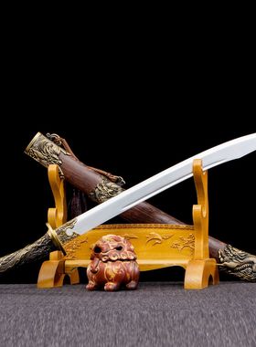 龙泉市刀剑手工锻打牛尾双手战刀