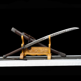 赤影绣春刀高锰钢一体锻打高硬度韧性唐横刀冷兵器收藏摆件未开刃