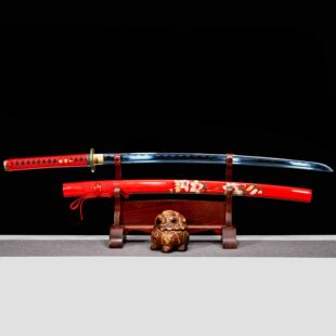 龙泉市刀剑高锰钢烤蓝日式指挥刀Katana影视宝剑冷兵器收藏未开刃