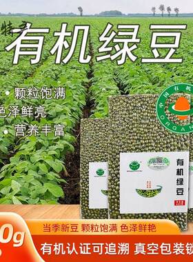 东北有机绿豆五谷杂粮小绿豆干 干货农家煮粥绿豆汤颗粒饱满400g3