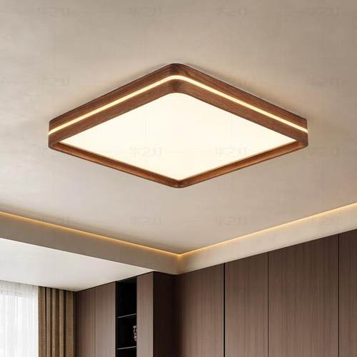 华之灯 黑胡桃客厅大灯 2024新款新中式简约护眼极简卧室吸顶灯