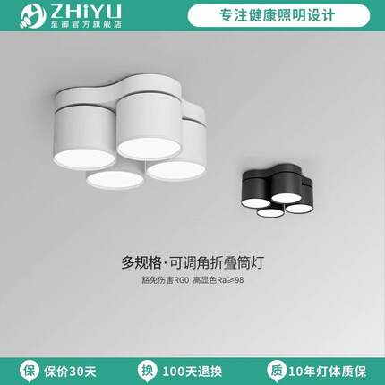 至御双头明装筒灯led吸顶式灯可调三头四头天花灯客厅无主灯012