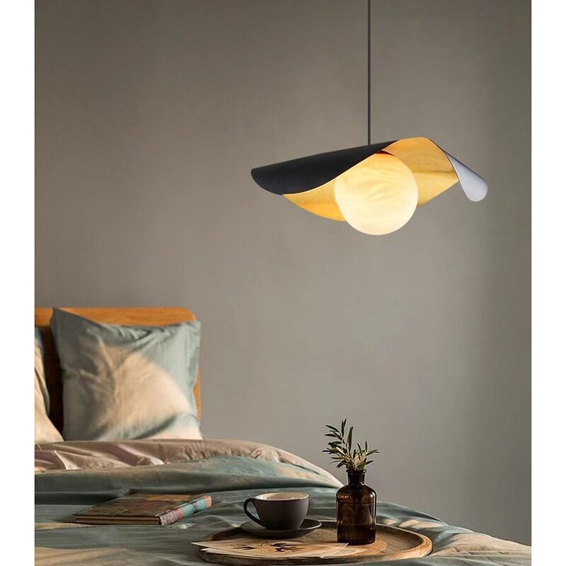 北欧简约仿云石吊灯餐厅吧台客厅卧室灯黑色网红创意衣帽间灯具