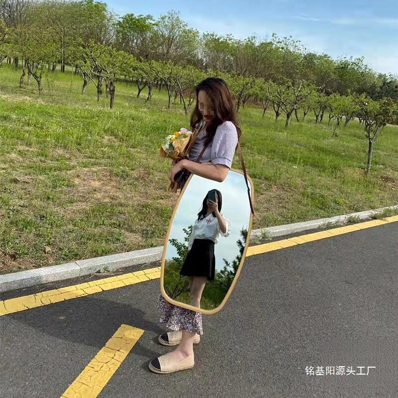 户外摆摊理发镜子带支架活动造型壁挂装备户外蟳蜅女随身夜市摆摊