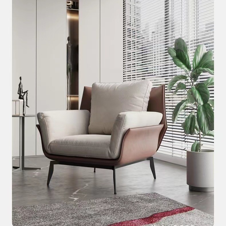 意式极简轻奢设计师客厅阳台卧室MO马鞍单人沙发椅