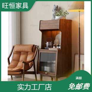 旺恒北欧实木边柜客厅卧室复古风简约抽屉储物立柜杂物收纳柜斗柜