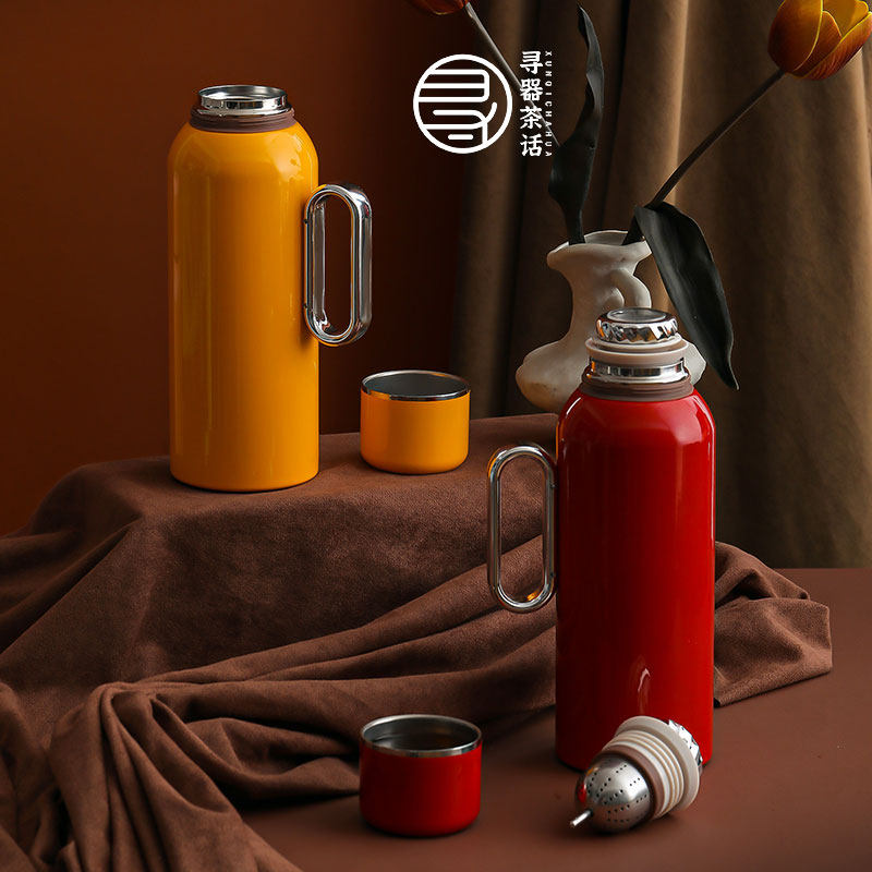 高档机械保温杯显温焖茶壶办公室热水户外便携水壶水杯喝茶暖水瓶,餐饮具,保温壶,淘宝优惠券,粉丝福利购,淘宝优惠卷
