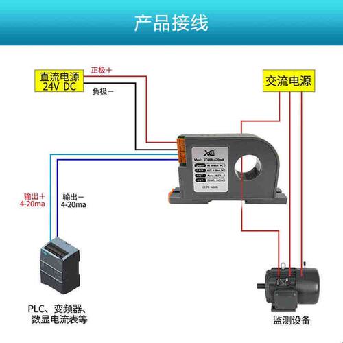 交流电流变送器420ma模拟量输出穿孔一体式电流互感变送器10V模块