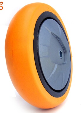 向荣动力 07S款8寸橙色PU单轮 带防缠丝盖环保轮 载重380KG