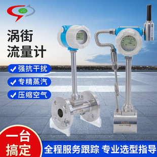智能一体化数显涡街流量计蒸汽氮气流量计温压补偿性涡街流量计