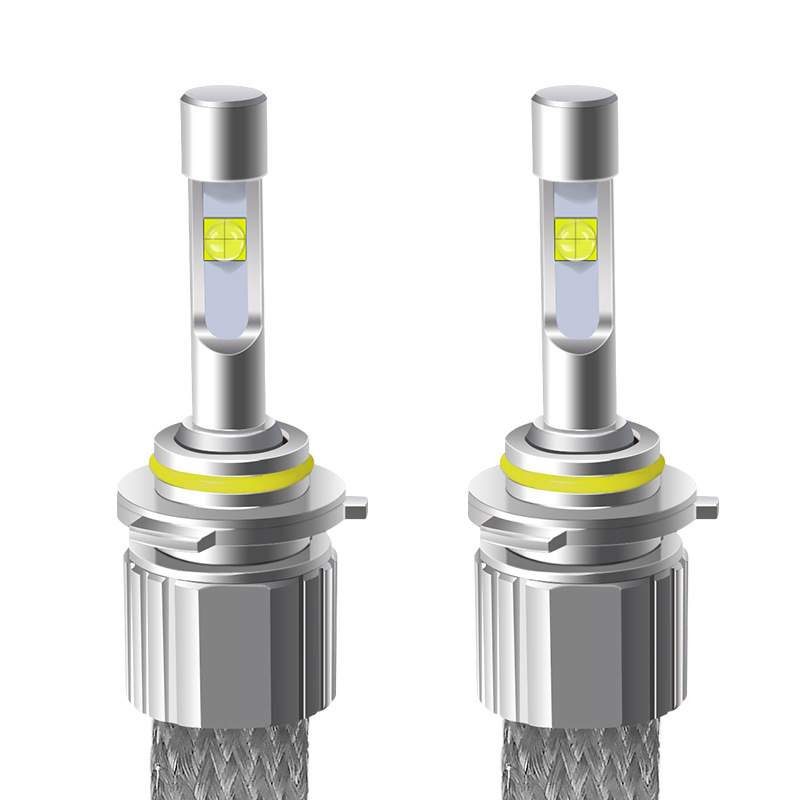 汽车LED大灯4300k带透镜XHP50科瑞灯珠 编织带 铝带散热超亮H4 H7