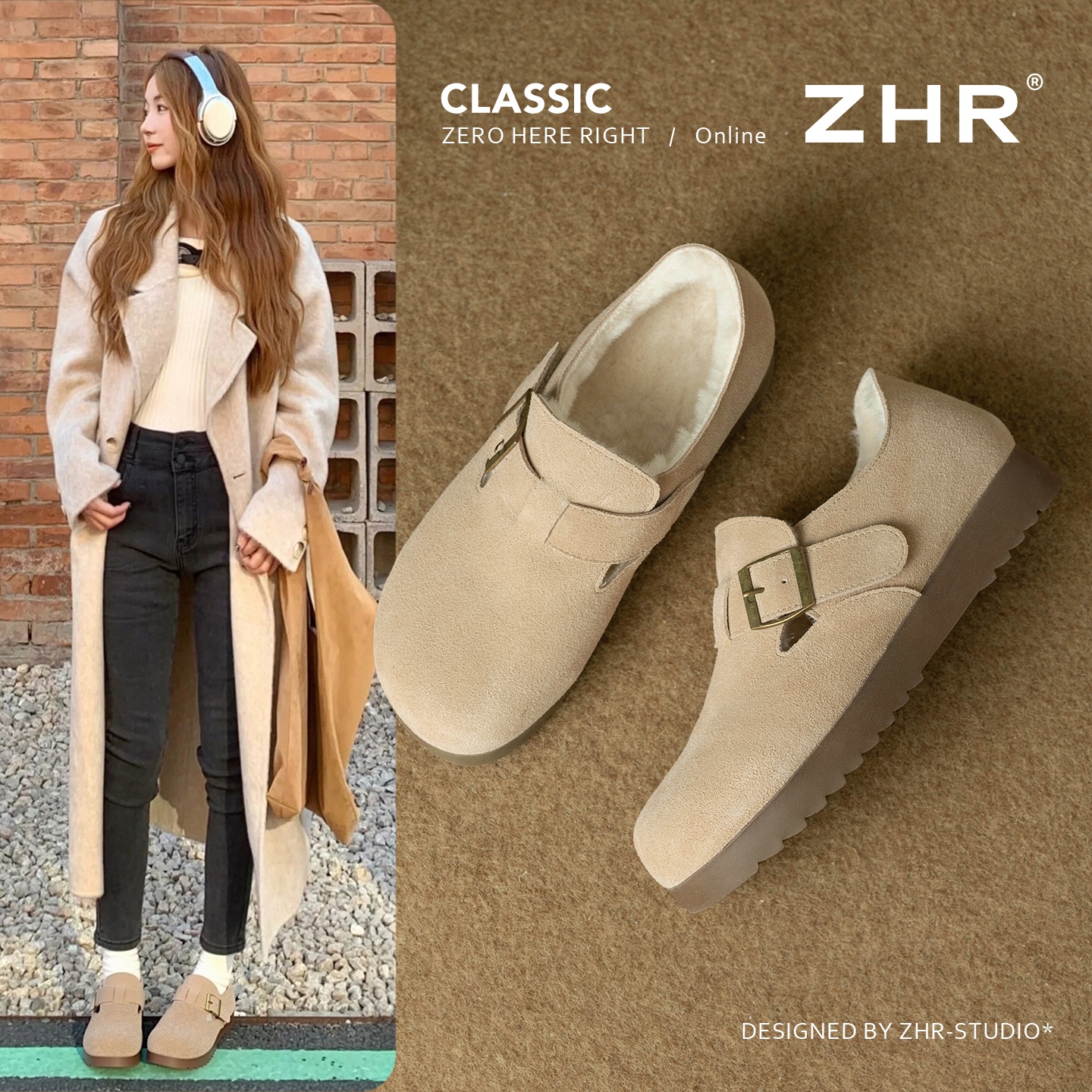 加绒勃肯鞋女2025秋冬新款