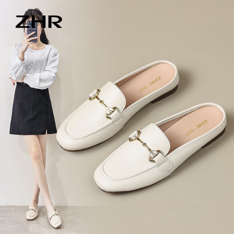 ZHR通勤平底包头半拖鞋穆勒拖