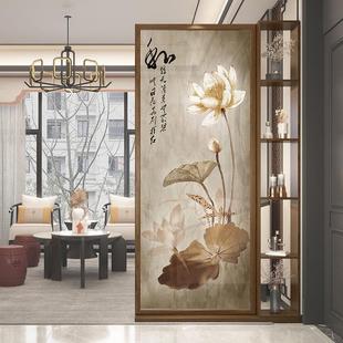 实木屏风隔断客厅间厅进门入户置物玄关柜家用卧室遮挡座屏 新中式