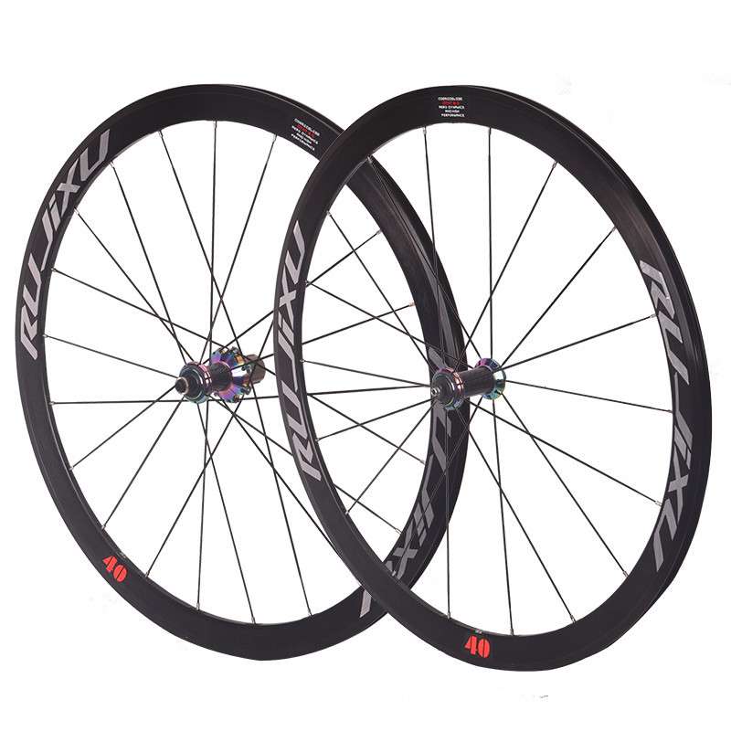 700c 50MM框高RUJIXU锐杰逊直拉破风辐条公路自行车轮组V/C刹圈刹