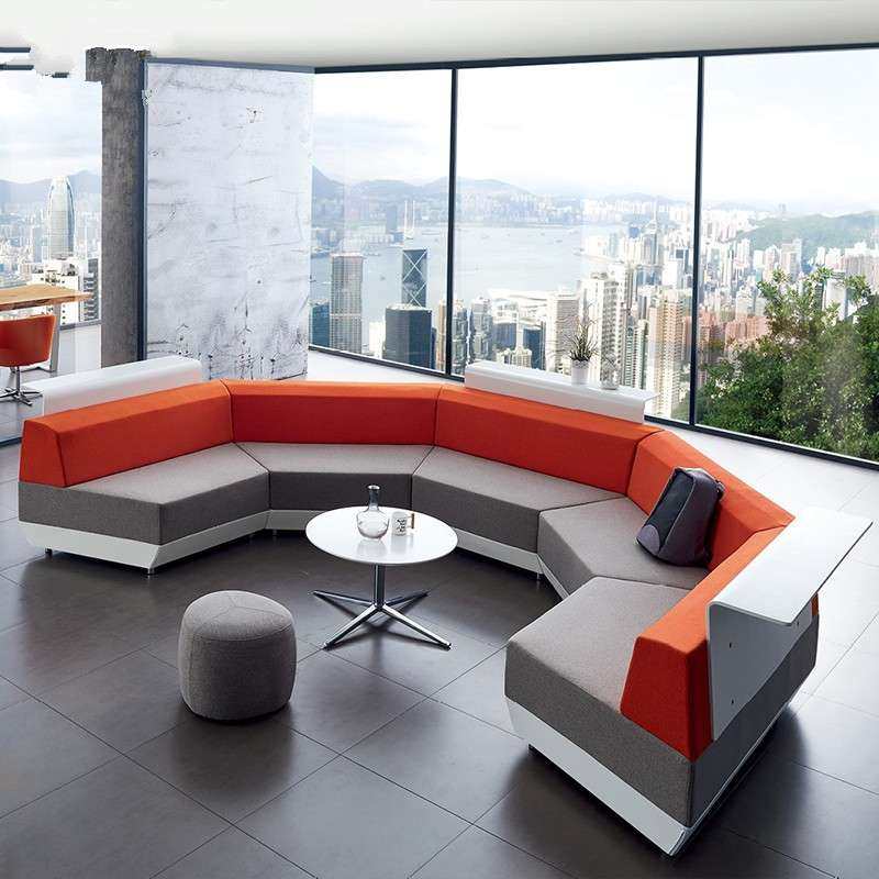 现代组合U型办公室会议室接待区等候区商务酒店写字楼会议室沙发