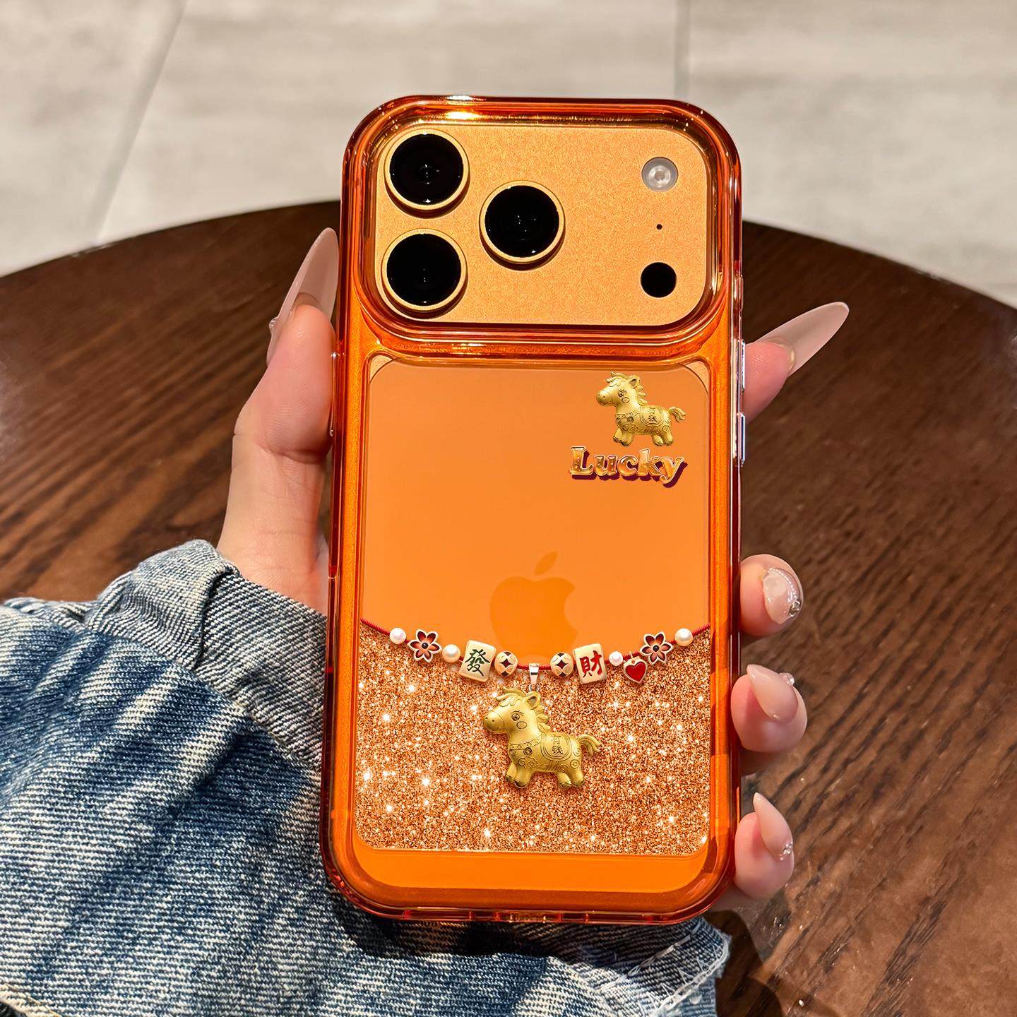 适用于苹果17promax手机壳iPhone16新款高级感15plus全包新年lucky马上有钱14透明IP13防摔11女款12PM保护套,3C数码配件,手机保护套/壳,淘宝优惠券,粉丝福利购,淘宝优惠卷