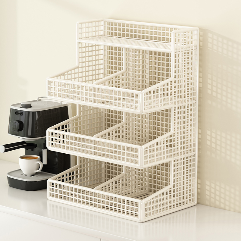 茶包收纳盒零食胶囊咖啡置物架餐桌台面办公室桌面多层茶叶整理筐