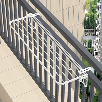 阳台晾衣神器阳台晾衣架子置物架防盗网窗户护栏杆室外晒衣鞋架子