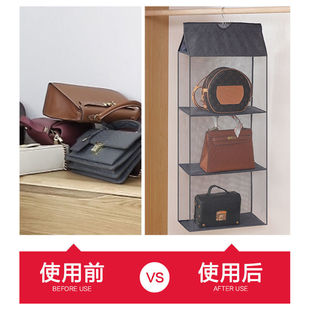 家用布艺透明储物收纳袋衣柜悬挂式 包包收纳挂袋 皮包防尘袋