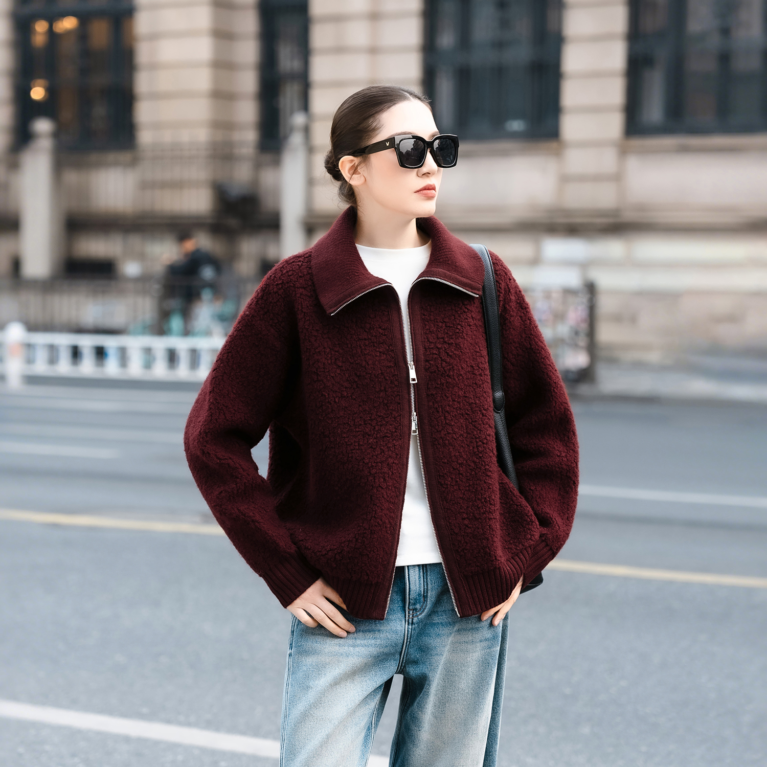 【知喜ziJoy】圣诞红色针织外套