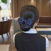 头花女网兜女士盘发护士银行餐饮空姐职业发网蓝色头饰发饰2026新