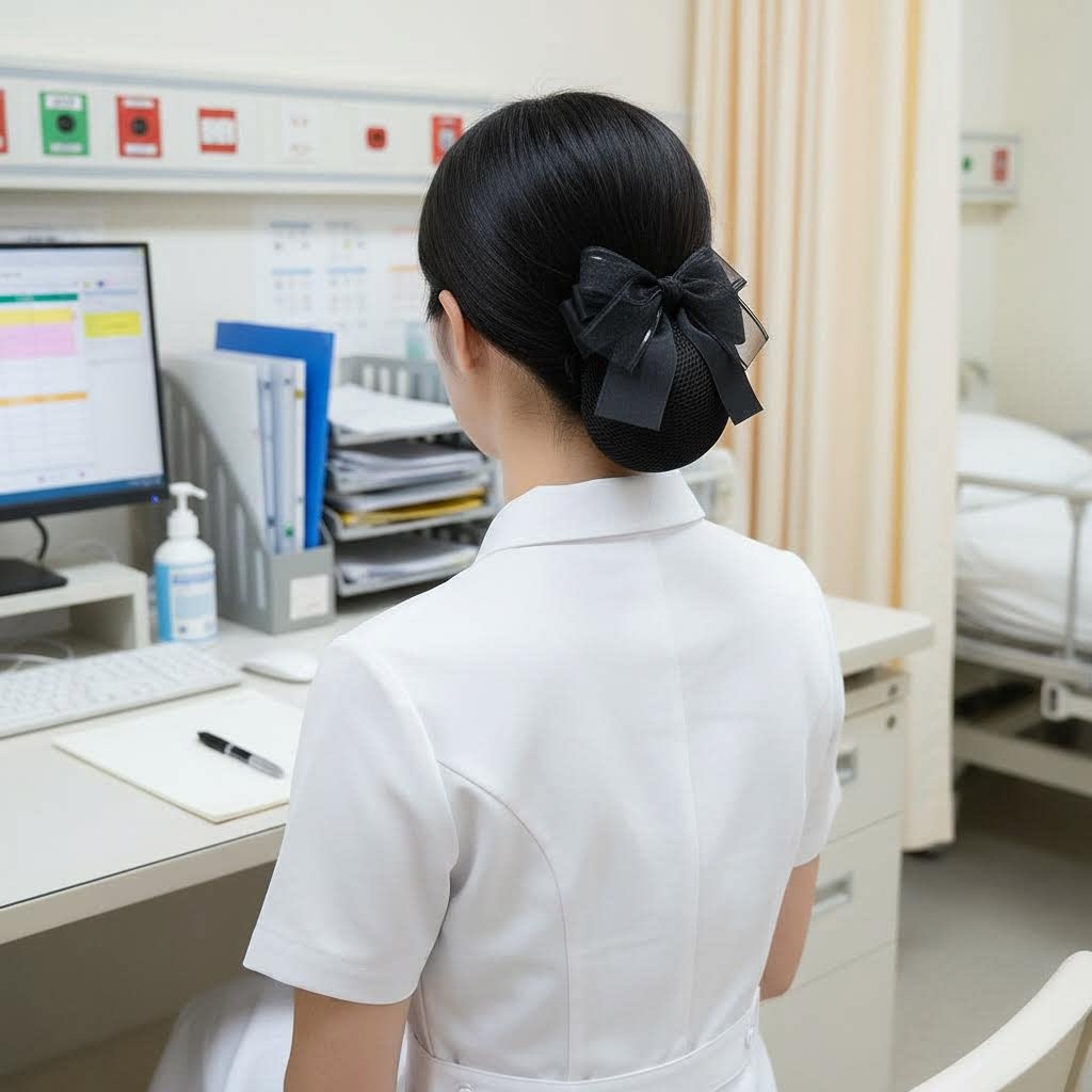 护士头花女网兜职业工作盘头发网简约气质头饰发饰2026新款高级感